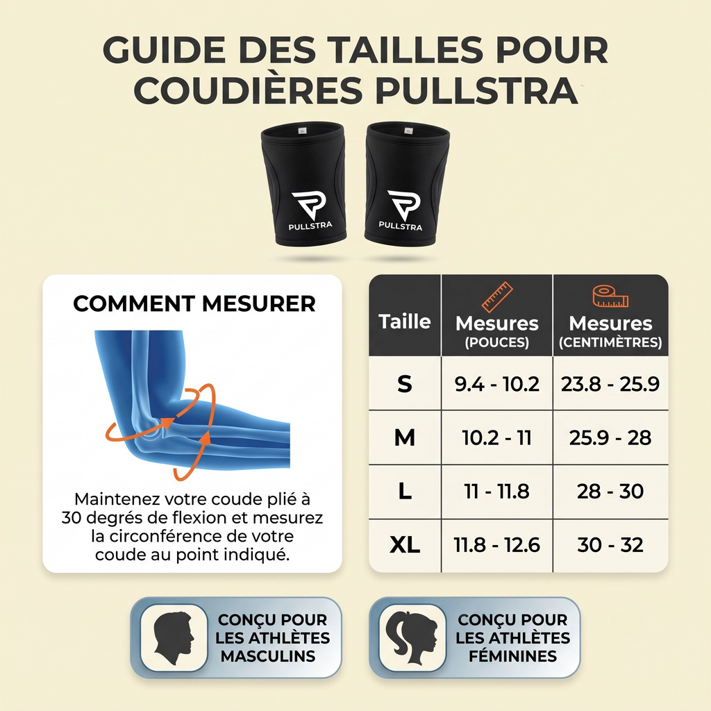 Coudières Pullstra noires – guide des tailles