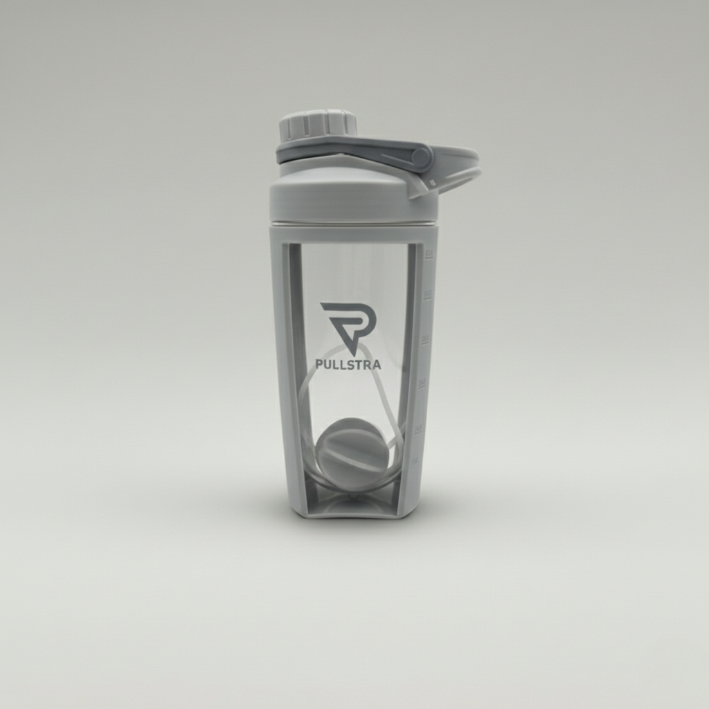 Shaker Protéine Premium Gris 500ml (face avant)- Pullstra
