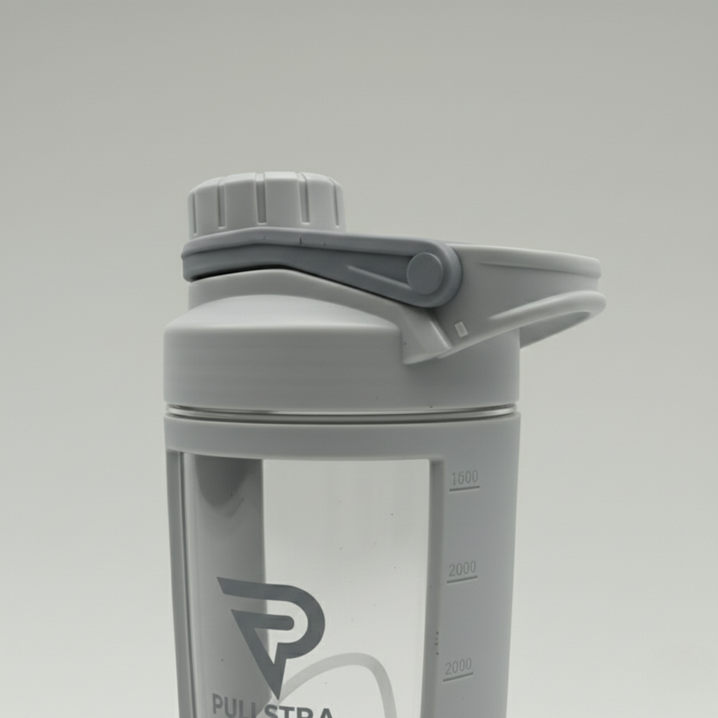 Shaker Protéine Premium Gris 500ml (zoom coté)- Pullstra