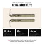 Bandes de poignet Élite Pullstra kaki : 90 × 8 cm, 80 % polyester et 20 % coton, maintien plus ferme