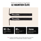 Bandes de poignet Élite Pullstra noires : 90 × 8 cm, 80 % polyester et 20 % coton, maintien plus ferme