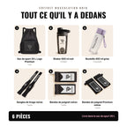 Contenu du coffret musculation noir Pullstra : les 6 pièces numérotées